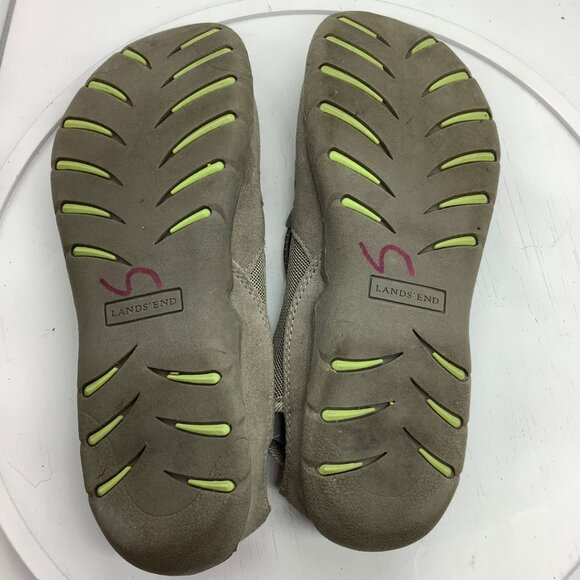 Lands' End Suede Light Grey Bungee Ballet Flats Women Size 8 Everyday Comfort - Picture 8 of 8